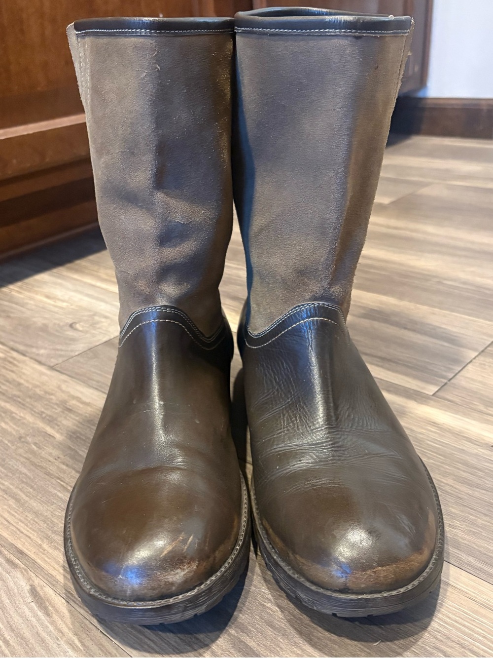 Pepe Jeans Brown Two-Tone Mid-Calf Boots